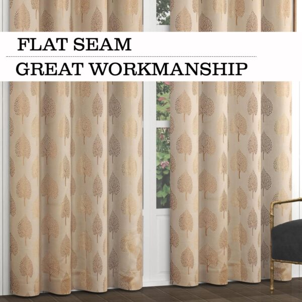 Premium Betel Leaf Curtains: 7 Feet Semi Blackout Beige Eyelet Parda - Image 7