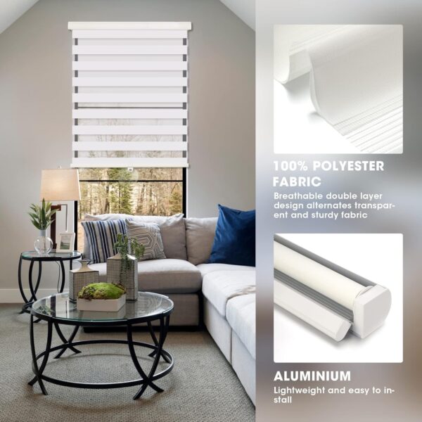 ZOKSUN Cordless Zebra Blinds: Stylish Light Control for Your Windows - Image 6