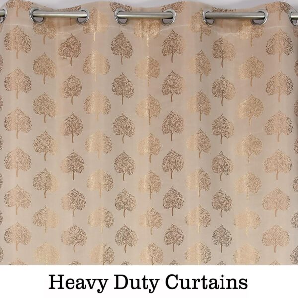 Premium Betel Leaf Curtains: 7 Feet Semi Blackout Beige Eyelet Parda - Image 4