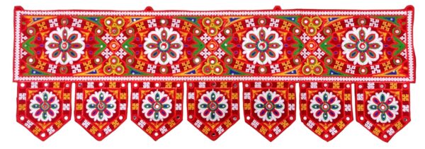 Spring Blossom Bandhanwar: Vibrant Cotton Door Hanging for Ethnic Indian Decor - Image 2