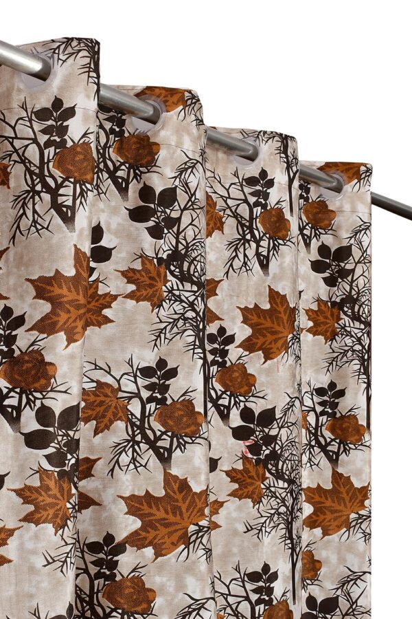 Abstract Flower Printed Door Curtains - 2 Pieces, Room Darkening, 7 Feet - Image 4