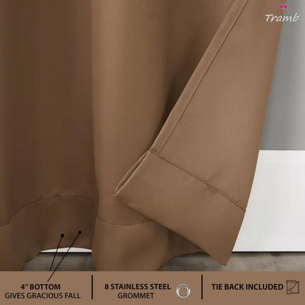 Tramb Solid Design 100% Blackout Curtains for Noise Reduction and Insulation - Image 3