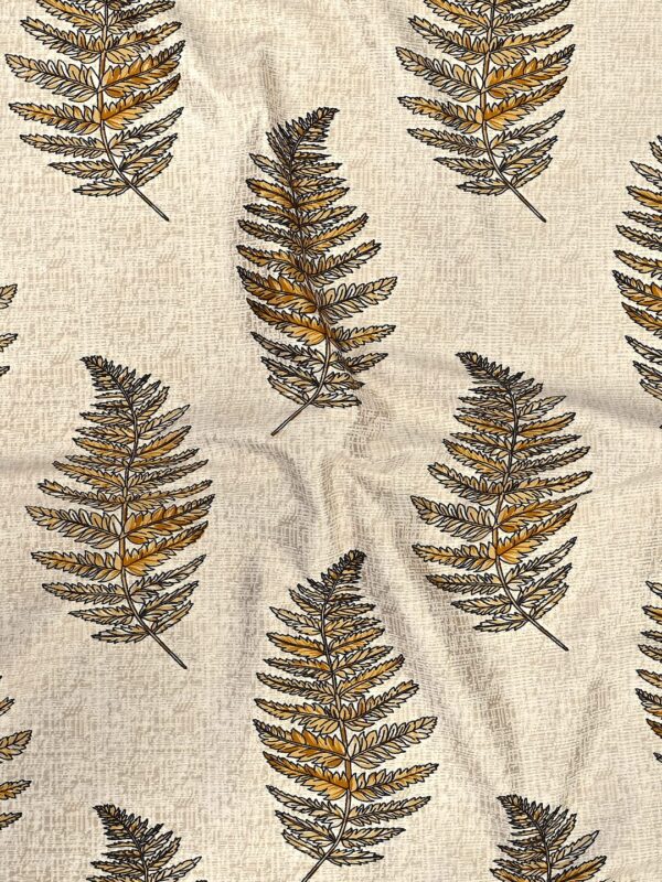 Elegant Door Curtains: Cortina 2 Piece Leaf Design Panel in Brown - Image 5