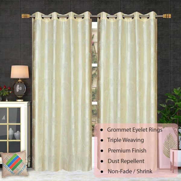 Elegant 7 Feet Long Cream Curtains for Doors and Windows - Premium Quality - Image 9