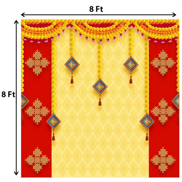 Dhara Pooja Decoration Backdrop Cloth for Traditional Festival Functions - Image 2