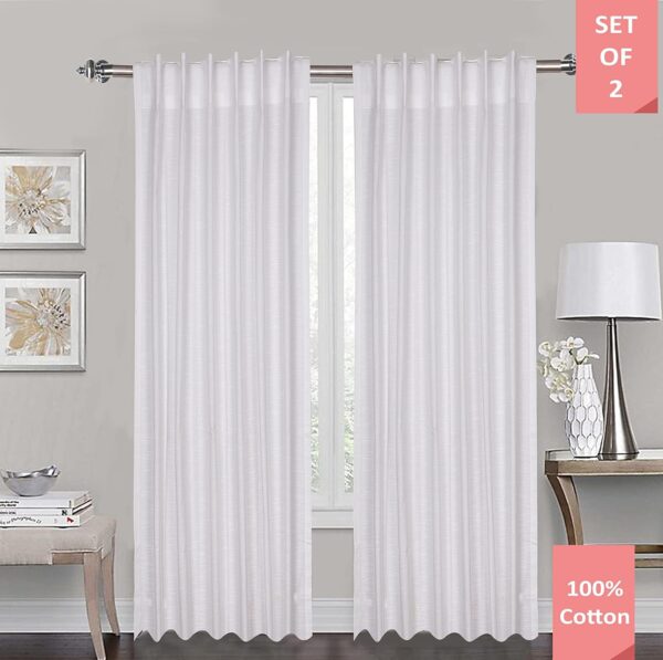 Modern Slub Cotton Window Curtains for Stylish Living Room Decor - Image 2