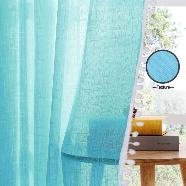 Sheer Cotton Curtains for Elegant Windows - Celeste 60" Transparent Drapes - Image 4