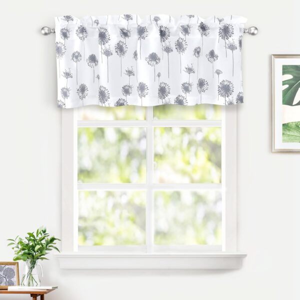 DriftAway Dandelion Gray Thermal Insulated Curtain Valance for Elegant Windows - Image 6