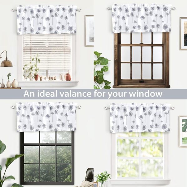 DriftAway Dandelion Gray Thermal Insulated Curtain Valance for Elegant Windows - Image 2