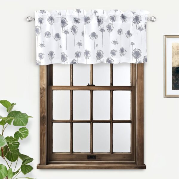 DriftAway Dandelion Gray Thermal Insulated Curtain Valance for Elegant Windows - Image 8