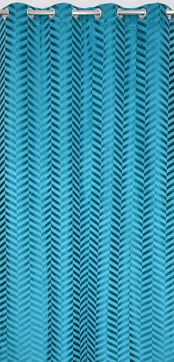 Aqua Velvet Room Darkening Curtain for Stylish Living Room Decor - Image 4