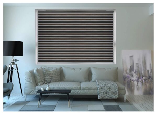 ZEBRA BLINDS Grey Polyresin Curtain Blinds 180x130 cm for Stylish Privacy - Image 4