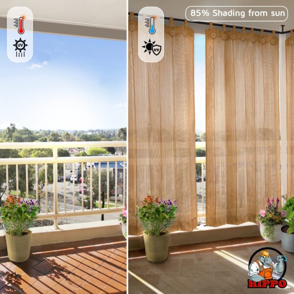 HIPPO 150 GSM Outdoor Curtains: Sun Blocking and UV Protection for Balconies - Image 2