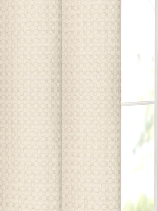 Waffle Cotton Room Darkening Curtains: Enhance Your Space with Elegant Ivory Stripes - Image 3