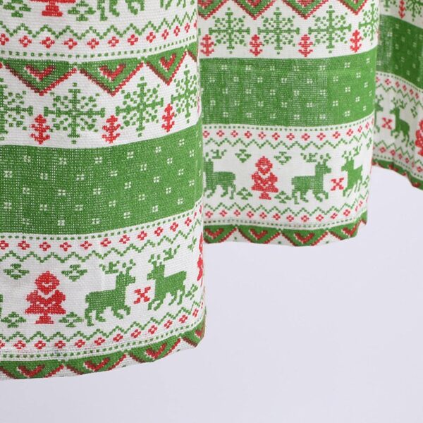 Short Christmas Curtain Valance for Light Blocking Bedrooms - Green 137x61cm - Image 2