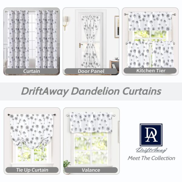 DriftAway Dandelion Gray Thermal Insulated Curtain Valance for Elegant Windows - Image 7