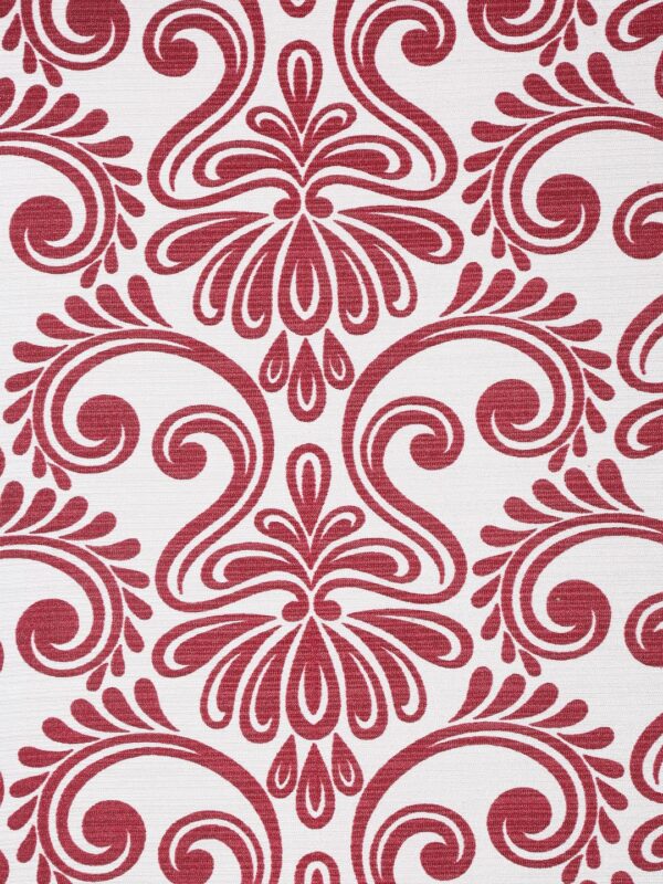 Cortina Maroon Leaf Design Eyelet Curtains - Stylish 5 Feet Window Panels - Image 3