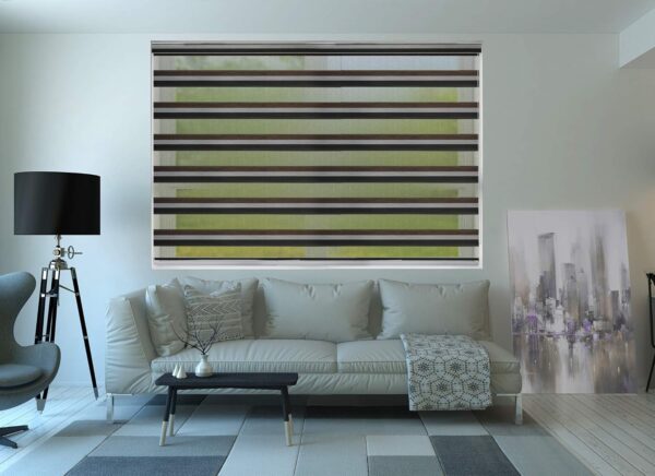 ZEBRA BLINDS Grey Polyresin Curtain Blinds 180x130 cm for Stylish Privacy - Image 2