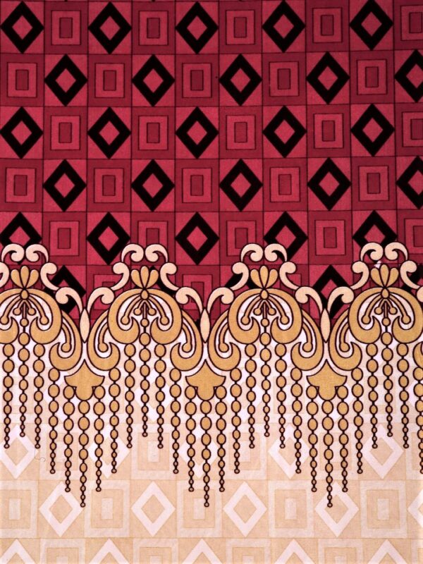 Elegant Maroon Ethnic Motif Eyelet Door Curtain - 7 Feet Polyester Panels - Image 3