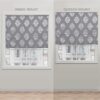 Elegant Grey Blackout Roman Shades: Exclusive Home Curtains Marseilles Damask Style - Image 7
