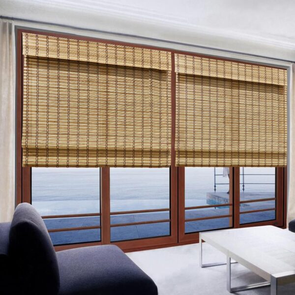 LANTIME Bamboo Roman Shades: Stylish Blackout Window Blinds for Your Home - Image 3