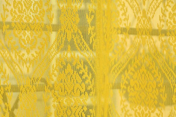 Elegant Semi Sheer Yellow Curtains for Doors - 7 Feet, Pack of 2 - Image 3