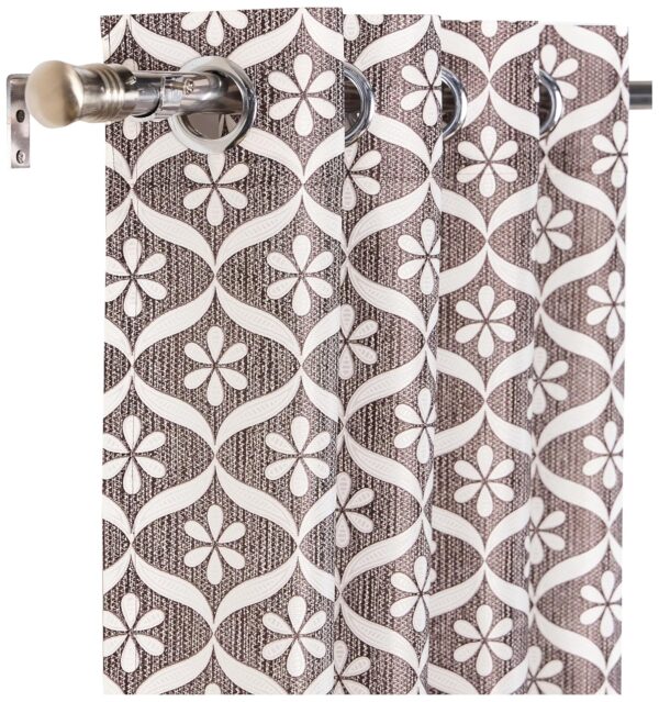 Stylish Solimo Coffee Geometric Print Curtains - Premium Polyester Cotton Set - Image 5