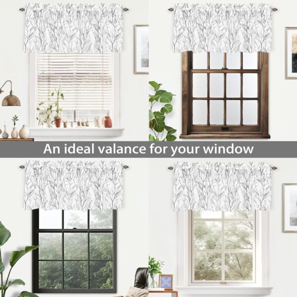 Elegant Gray Tree Branch Window Curtain Valance for Stylish Home Decor - Image 8