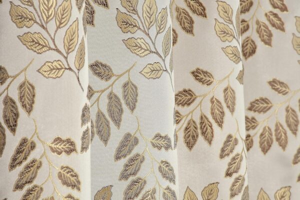 Stylish Room Darkening Beige Silk Jacquard Curtains for Living Room Decor - Image 6