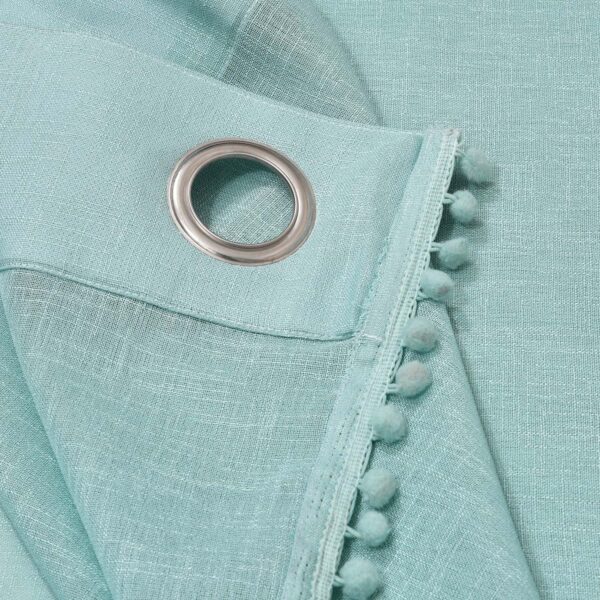 Luxury Aqua Sheer Polyester Curtains Set for Bedroom and Living Room - Image 3