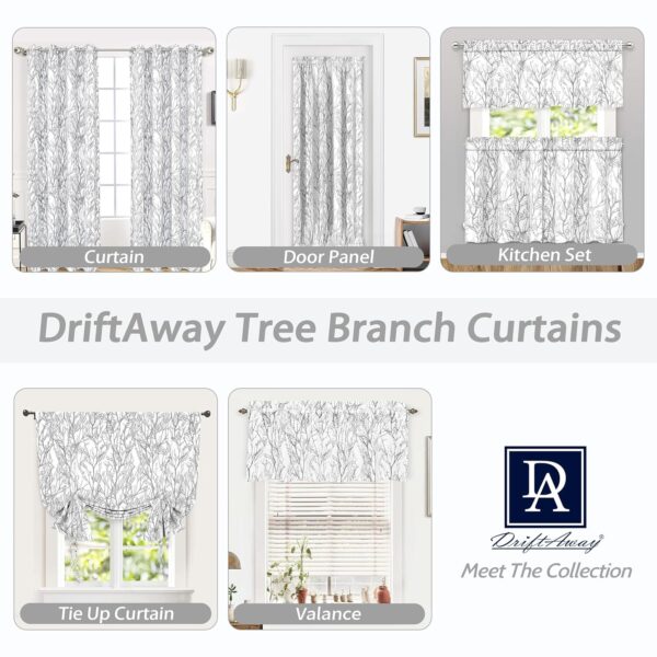 Elegant Gray Tree Branch Window Curtain Valance for Stylish Home Decor - Image 5