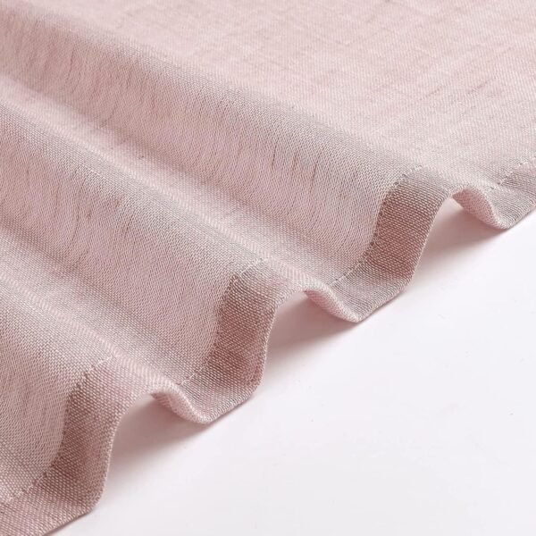 Baby Pink Sheer Curtains for Long Doors - Premium Cotton Linen Decor - Image 5