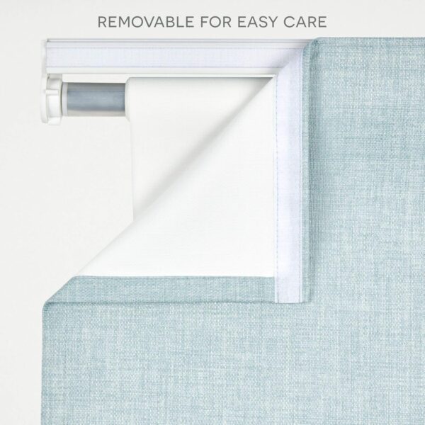 Acadia Total Blackout Roman Shade: Stylish Aqua Curtains for Ultimate Privacy - Image 3