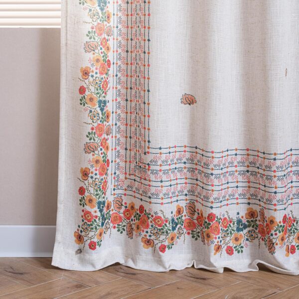 Boho Floral Curtains for Living Room - 84" Semi-Sheer Drapes Set - Image 4