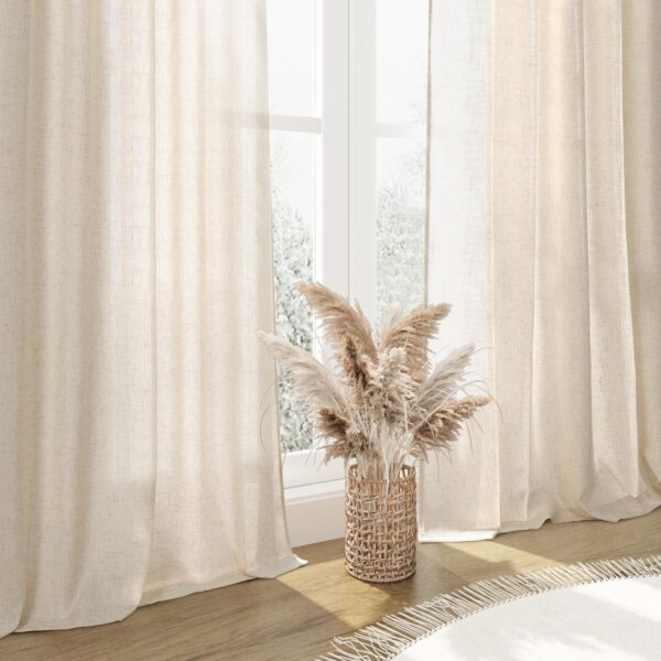 Linen Semi Sheer Curtains for Vintage Boho Farmhouse Living Room Decor - Image 4