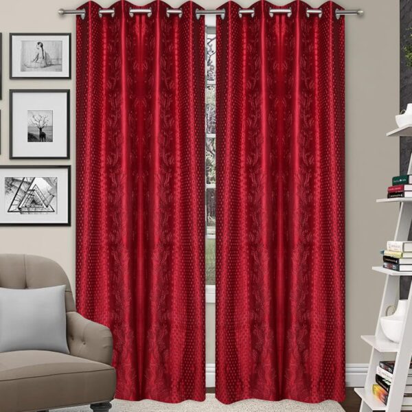 Premium STELLAGEM Floral Eyelet Curtains for Modern Living Rooms and Bedrooms - Image 3