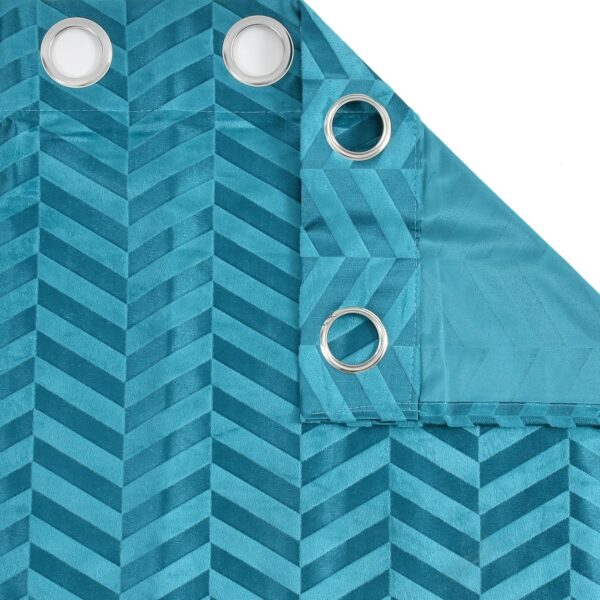 Aqua Velvet Room Darkening Curtain for Stylish Living Room Decor - Image 3