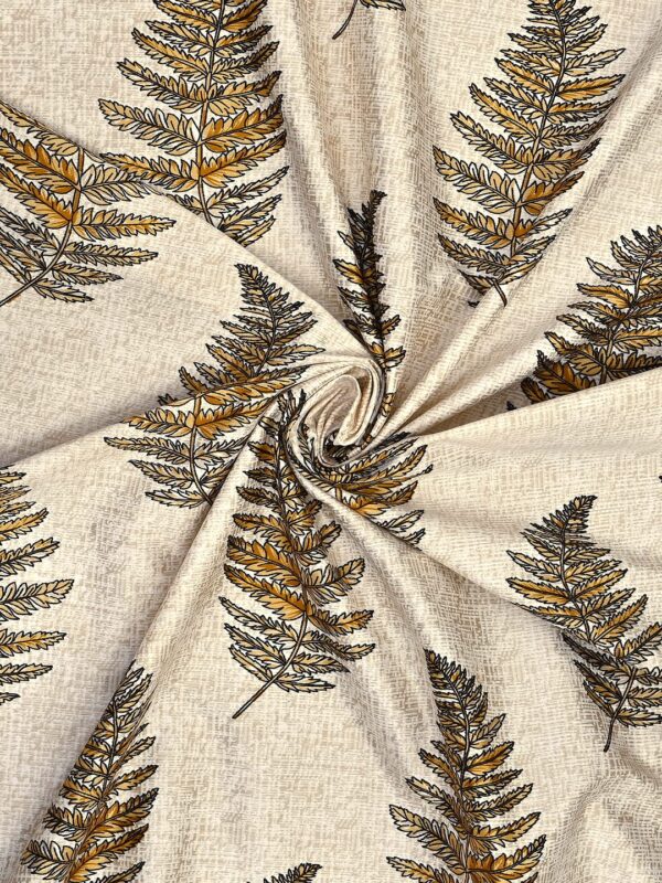 Elegant Door Curtains: Cortina 2 Piece Leaf Design Panel in Brown - Image 3