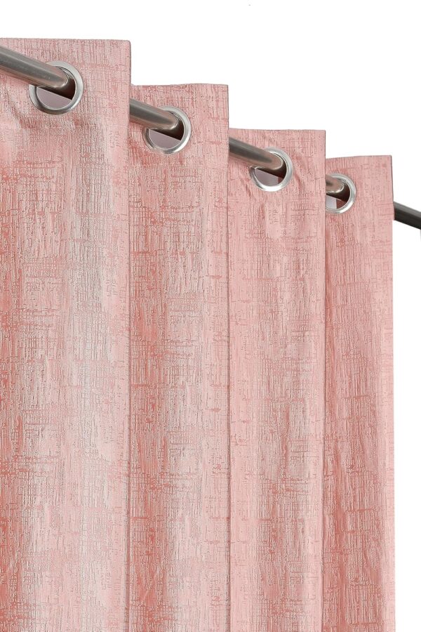 Stylish Peach Room Darkening Curtains - 9 Feet, Pack of 2 - Image 4