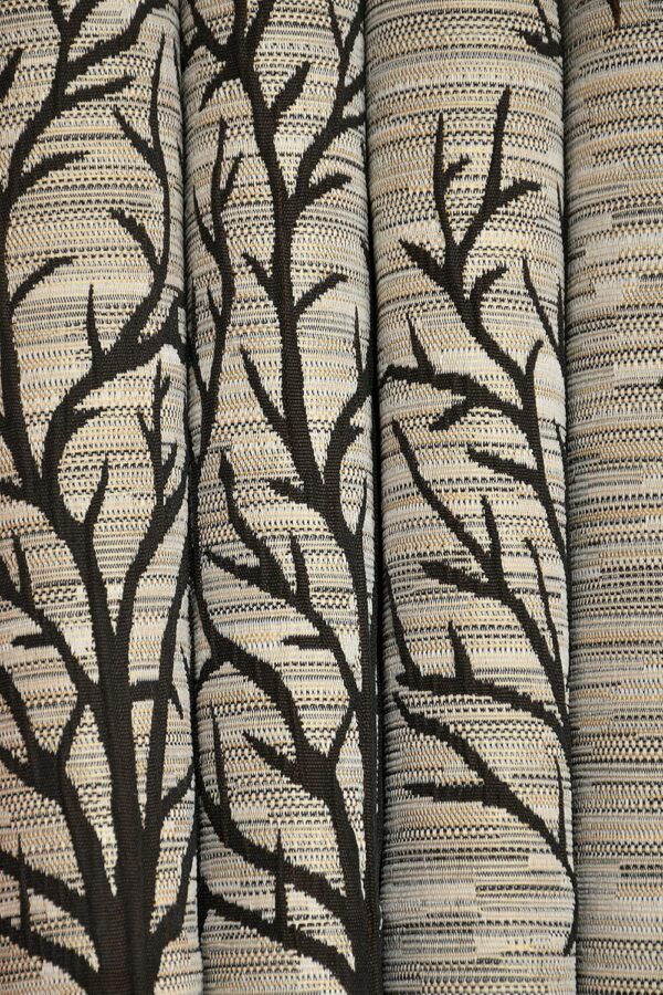 Elegant Brown Jacquard Jute Blackout Curtains for 7-Foot Doors - Kiara Creations - Image 2