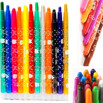 Amitasha 12 Shades Twistable Crayons for Kids’ Artistic Fun and Creativity