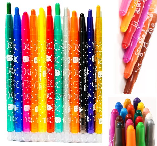 Amitasha 12 Shades Twistable Crayons for Kids' Artistic Fun and Creativity