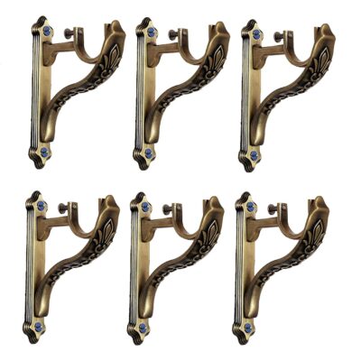 Antique Brass Curtain Bracket Set for Stylish Window and Door Decor Antique Brass Curtain Bracket Set for Stylish Window and Door Decor