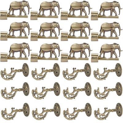 Antique Jaguar and Elephant Aluminium Curtain Knobs for Stylish Home Decor