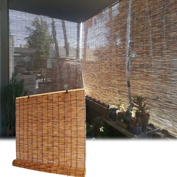 Bamboo Roman Shades: Light Filtering Roll-Up Blinds for Indoor and Outdoor Use