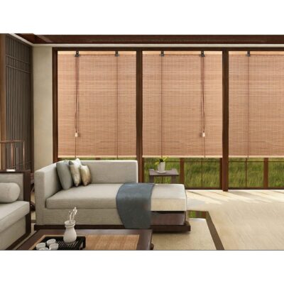 Bamboo Roman Shades: Natural Light Filtering Window Blinds for Home & Outdoor Spaces