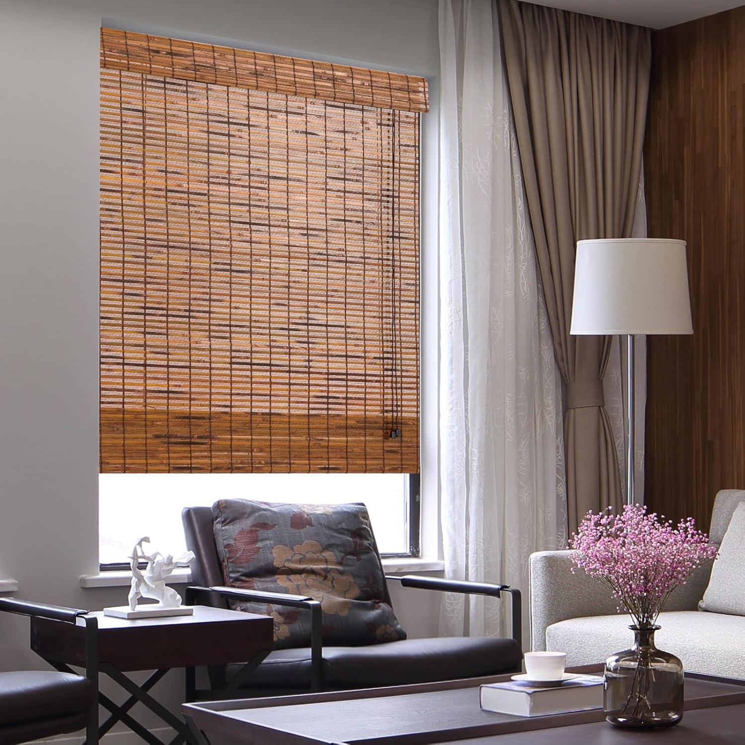 Transform Your Space with Custom Bamboo Roman Window Blinds for Light Control