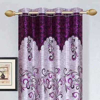 Blexos Darbar Purple Panel Curtains – Stylish 5 Feet Window Decor (Pack of 2)