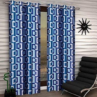 Blue Polyresin Grommet & Rod Pocket Curtains – 5 Feet, Pack of 2