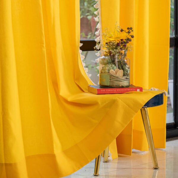 Bohemian 8-Foot Cotton Door Curtains with Tassels and Room Darkening Features